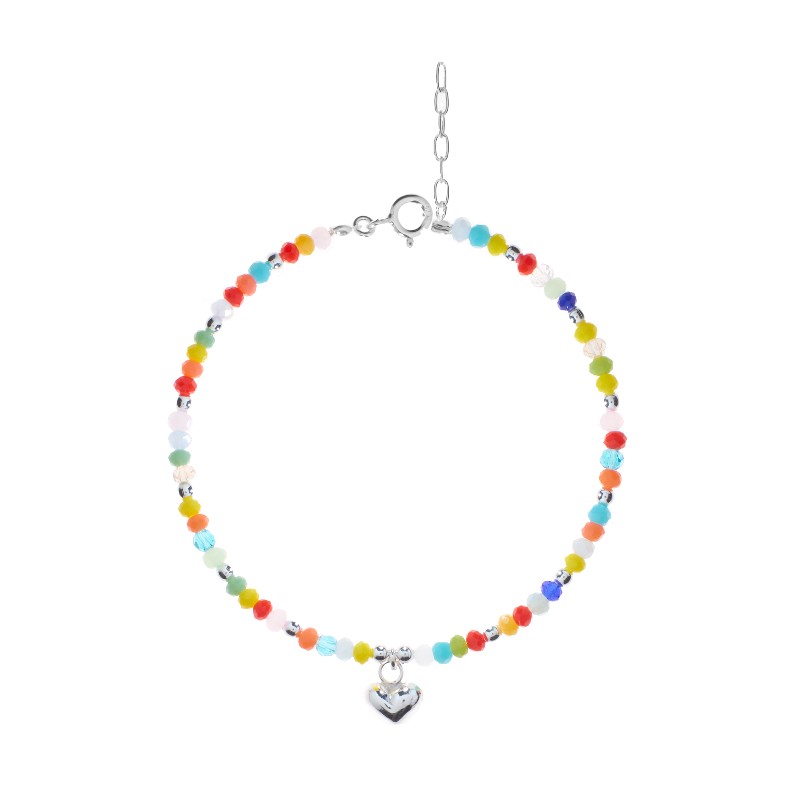 Pulsera de Cristales y Corazón 