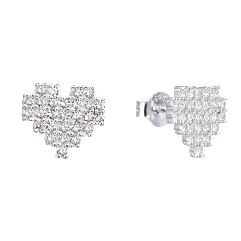 Zarcillos de Corazón Pixelado